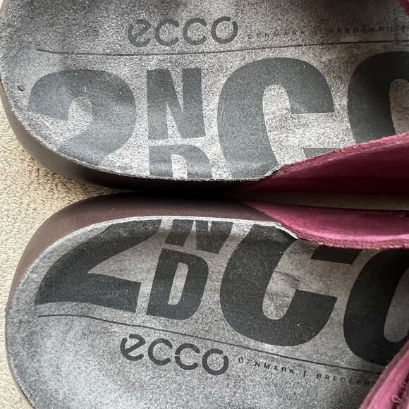 ECCO 2ND Cozmo Morillo Burgundy 2 Band Slide Flat Sandals Women EU 38 US 7-7.5 - Picture 13 of 16